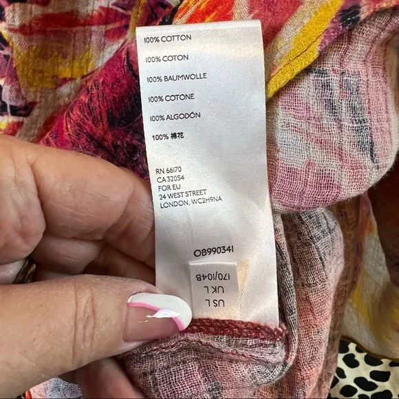 Free People Mika Maxi Dress Sunset Dreams Combo Halter Dress. Sz L - Picture 15 of 16